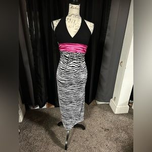 Zebra/pink/black cocktail dress